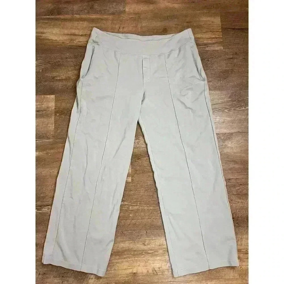 Athleta Pants - Athleta Eastbound Wide Pants Women's 16 Light Blue Pull On Stretch Athleisure